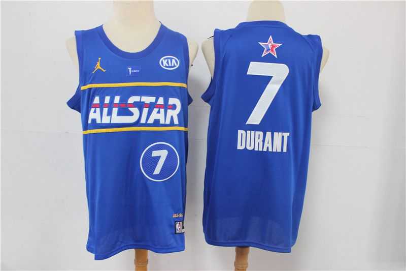 Men Brooklyn Nets 7 Durant Blue NBA 2020-2021 All Star Jersey